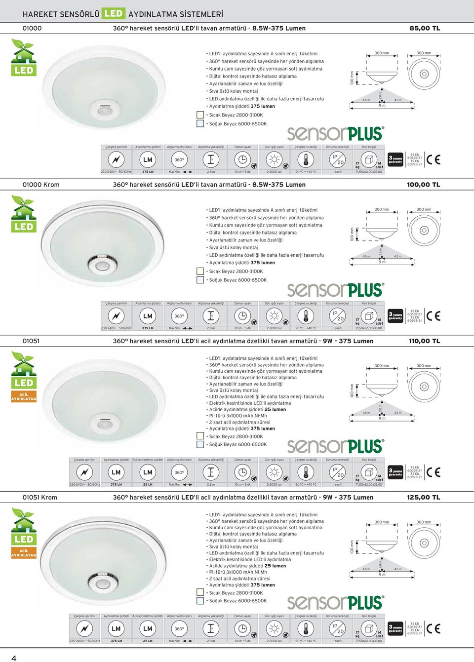 lama 100 mm aydınlatma özelli i ile daa fazla enerji tasarrufu 375 lumen S cak Beyaz 003100K So uk Beyaz 60006500K 17 14 606691 60591 3040V~ 50/60Hz 375 00 lux C ~ +40 C 71,50x6,00x33,00 01000 Krom