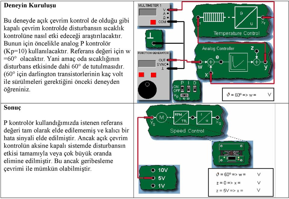 (60 için darlington transistorlerinin kaç volt ile sürülmeleri gerektiğini önceki deneyden öğreniniz.