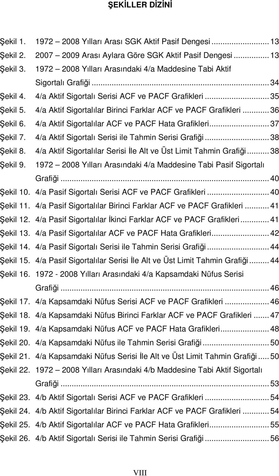 4/a Aktif Sigortalılar Birinci Farklar ACF ve PACF Grafikleri... 36 Şekil 6. 4/a Aktif Sigortalılar ACF ve PACF Hata Grafikleri... 37 Şekil 7. 4/a Aktif Sigortalı Serisi ile Tahmin Serisi Grafiği.