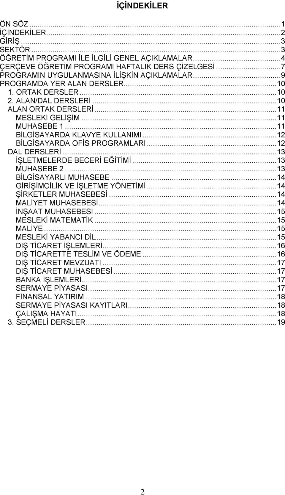 ..11 BĠLGĠSAYARDA KLAVYE KULLANIMI...12 BĠLGĠSAYARDA OFĠS PROGRAMLARI...12 DAL DERSLERĠ...13 ĠġLETMELERDE BECERĠ EĞĠTĠMĠ...13 MUHASEBE 2...13 BĠLGĠSAYARLI MUHASEBE...14 GĠRĠġĠMCĠLĠK VE ĠġLETME YÖNETĠMĠ.