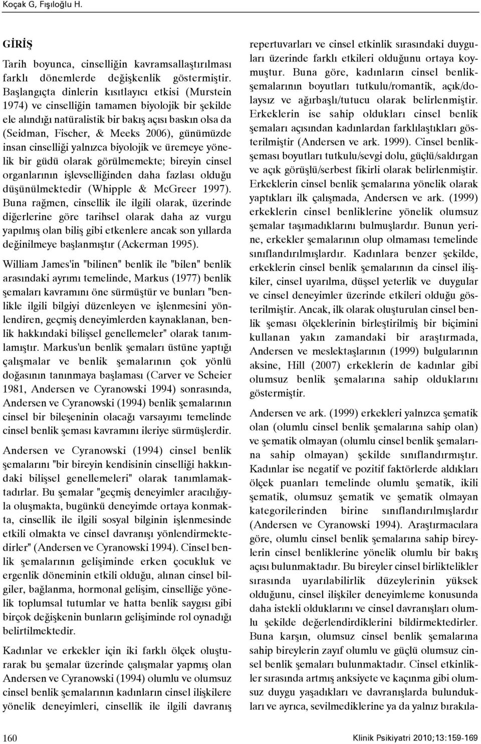 günümüzde insan cinselliði yalnýzca biyolojik ve üremeye yönelik bir güdü olarak görülmemekte; bireyin cinsel organlarýnýn iþlevselliðinden daha fazlasý olduðu düþünülmektedir (Whipple & McGreer