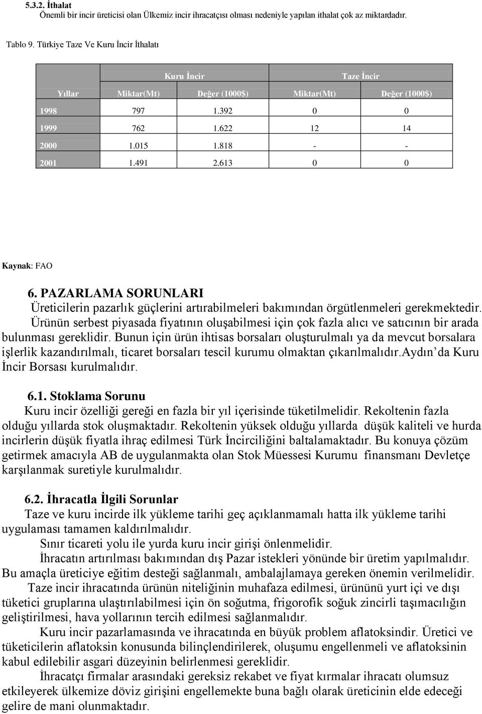 613 0 0 Kaynak: FAO 6. PAZARLAMA SORUNLARI Üreticilerin pazarlık güçlerini artırabilmeleri bakımından örgütlenmeleri gerekmektedir.