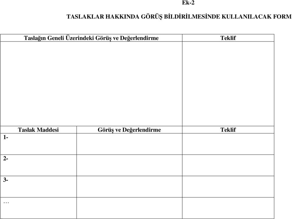 Geneli Üzerindeki Görüș ve Değerlendirme