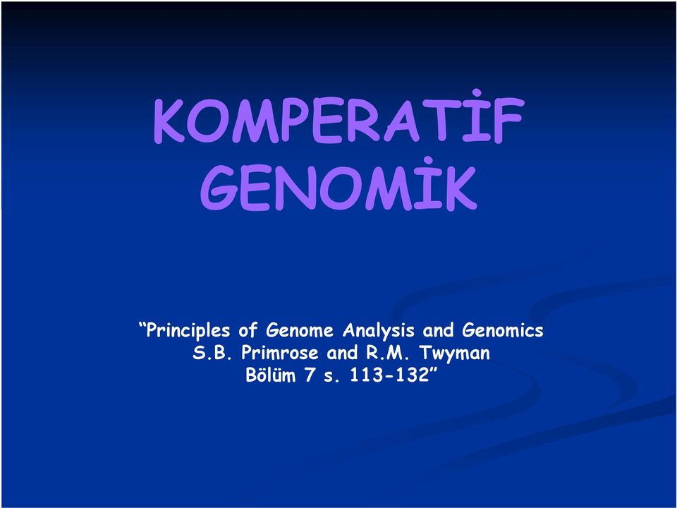 Analysis and Genomics S.B.