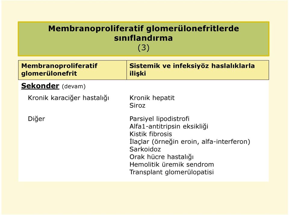 hepatit Siroz Parsiyel lipodistrofi Alfa1-antitripsin eksikliği Kistik fibrosis Đlaçlar (örneğin