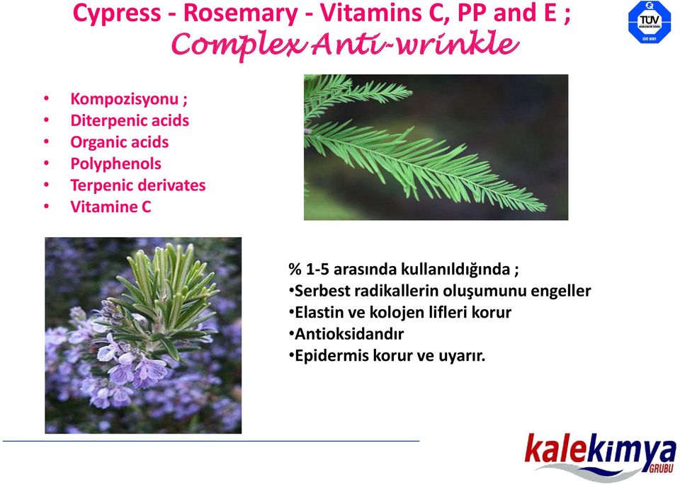 derivates Vitamine C % 1-5 arasında kullanıldığında ; Serbest radikallerin