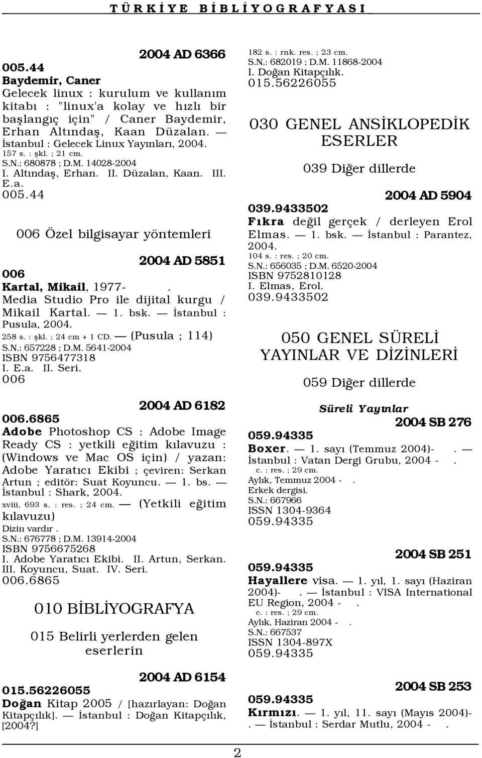 44 006 Özel bilgisayar yöntemleri 2004 AD 5851 006 Kartal, Mikail, 1977-. Media Studio Pro ile dijital kurgu / Mikail Kartal. 1. bsk. İstanbul : Pusula, 258 s. : şkl. ; 24 cm + 1 CD. (Pusula ; 114) S.