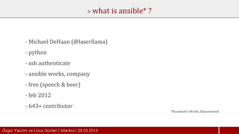 ansible works, company - free (speech & beer) - feb 2012-643+