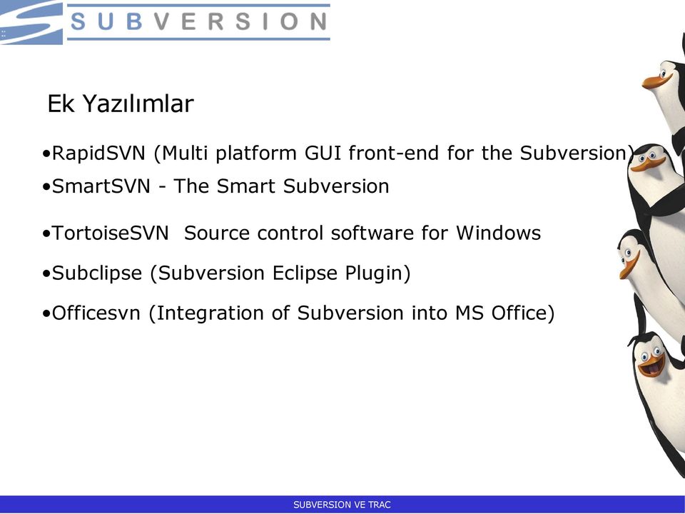 control software for Windows Subclipse (Subversion Eclipse