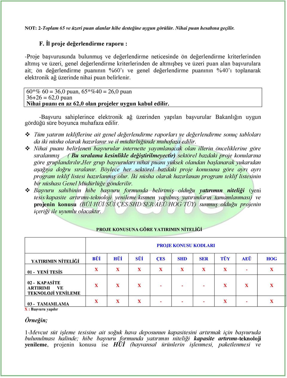 puan alan başvurulara ait; ön değerlendirme puanının %60 ı ve genel değerlendirme puanının %40 ı toplanarak elektronik ağ üzerinde nihai puan belirlenir.