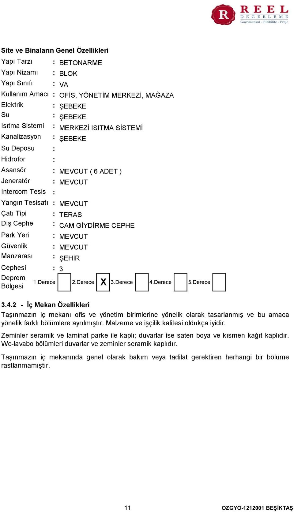 CAM GİYDİRME CEPHE MEVCUT MEVCUT ŞEHİR 3 X 1.Derece 2.Derece 3.Derece 4.