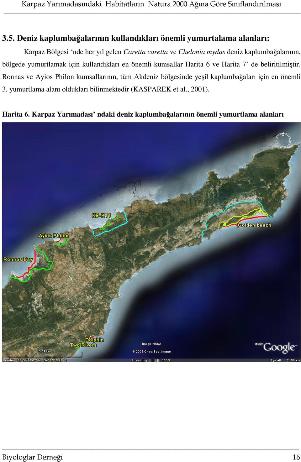 Ronnas ve Ayios Philon kumsallarının, tüm Akdeniz bölgesinde yeşil kaplumbağaları için en önemli 3.
