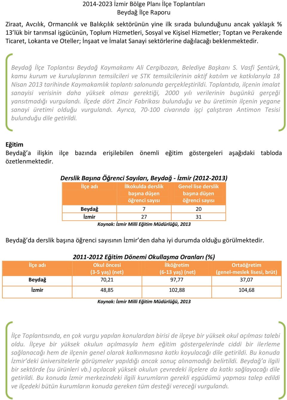 Vasfi Şentürk, kamu kurum ve kuruluşlarının temsilcileri ve STK temsilcilerinin aktif katılım ve katkılarıyla 18 Nisan 2013 tarihinde Kaymakamlık toplantı salonunda gerçekleştirildi.