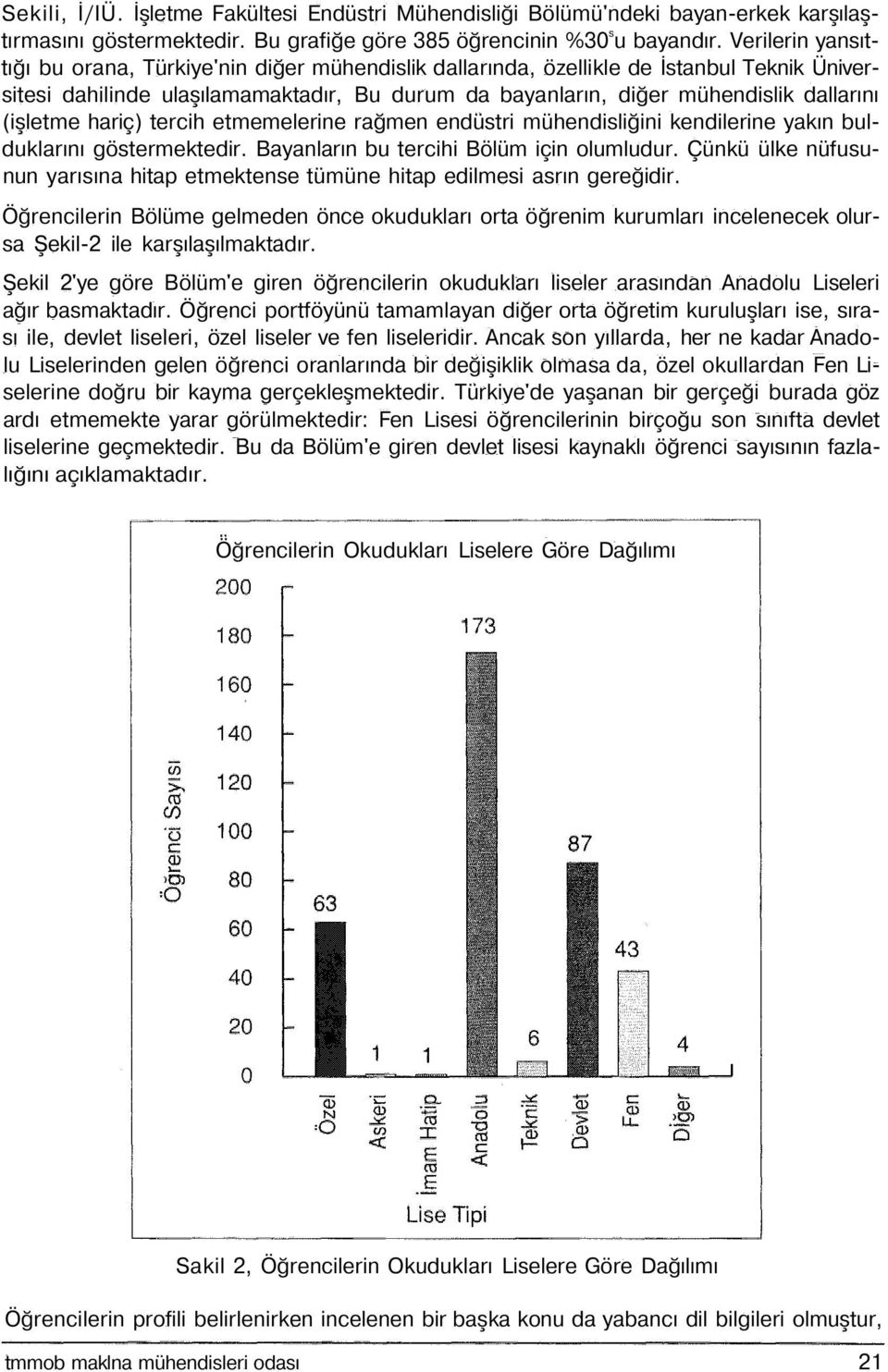 (işletme hariç) tercih etmemelerine rağmen endüstri mühendisliğini kendilerine yakın bulduklarını göstermektedir. Bayanların bu tercihi Bölüm için olumludur.