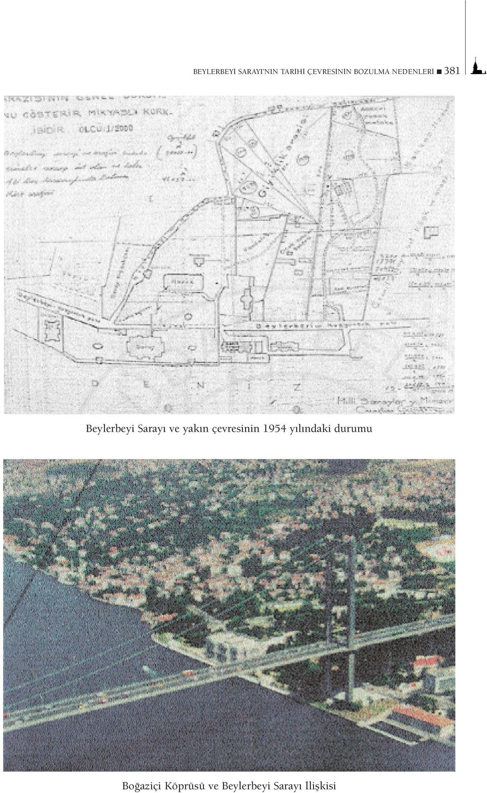 ve yakın çevresinin 1954 yılındaki durumu