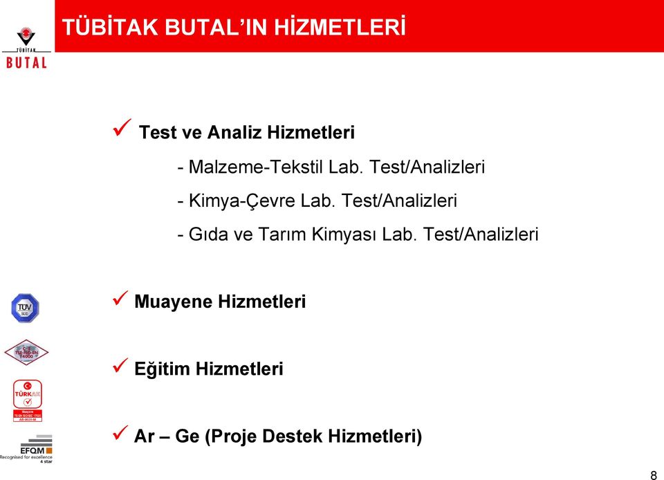 Test/Analizleri - Gıda ve Tarım Kimyası Lab.