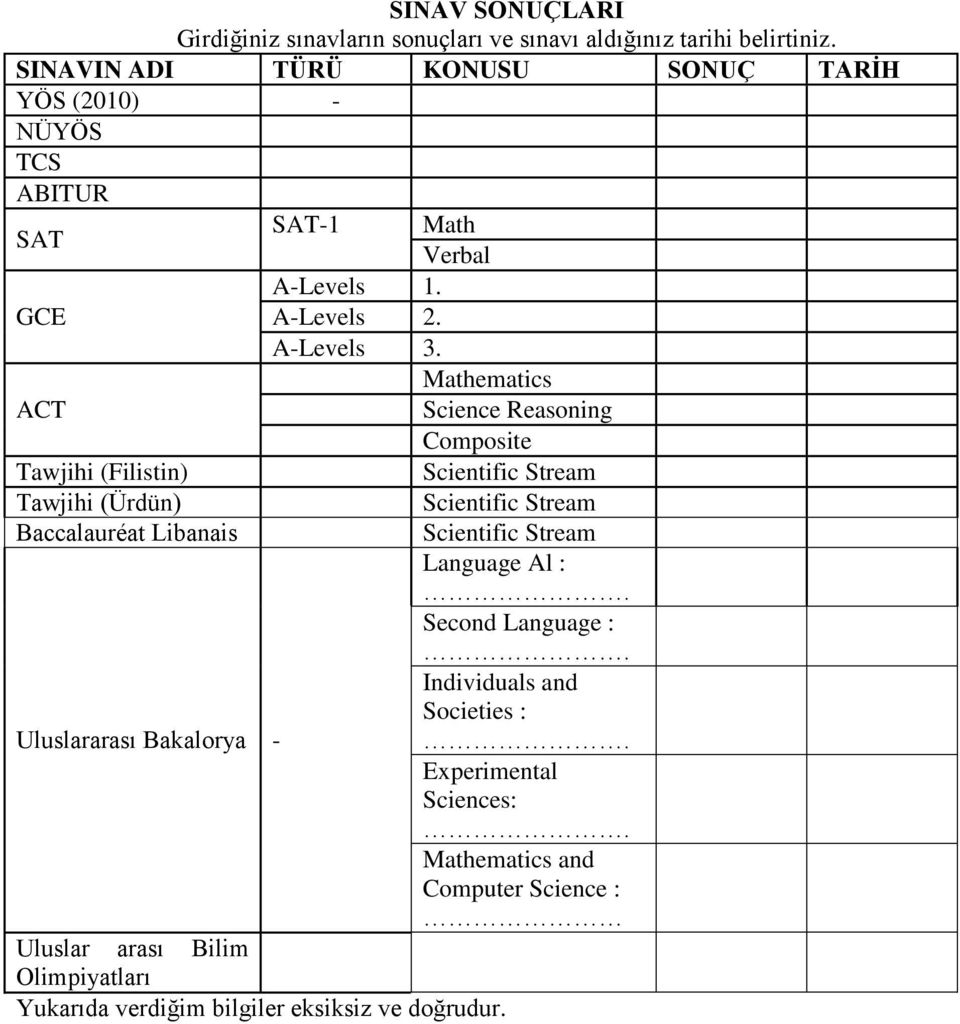 Uluslararası Bakalorya - Verbal A-Levels 1. A-Levels 2. A-Levels 3.