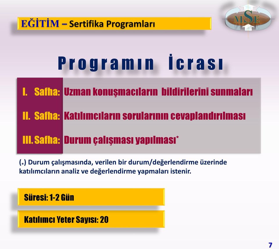 Safha: Katılımcıların sorularının cevaplandırılması III.