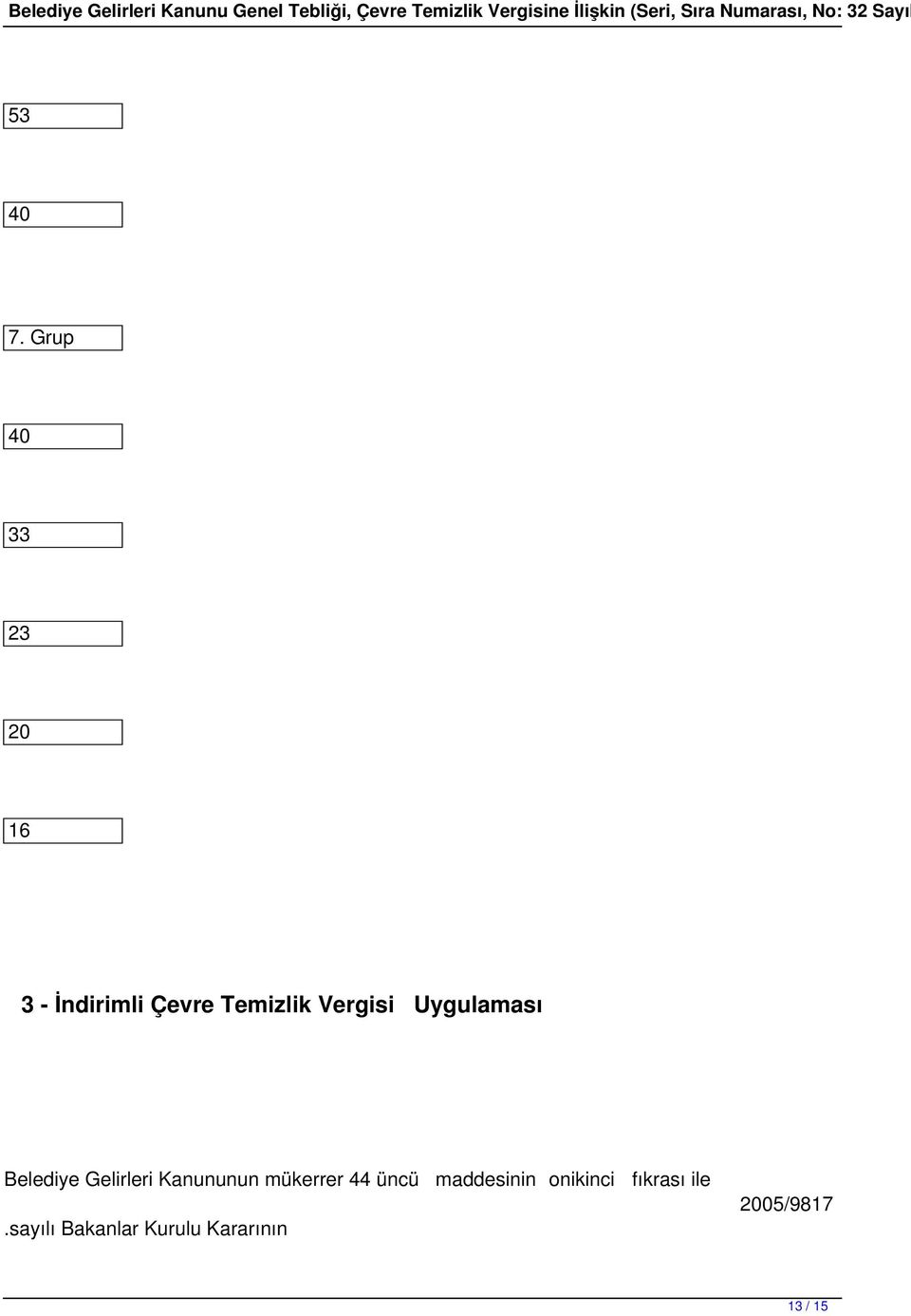 Vergisi Uygulaması Belediye Gelirleri Kanununun