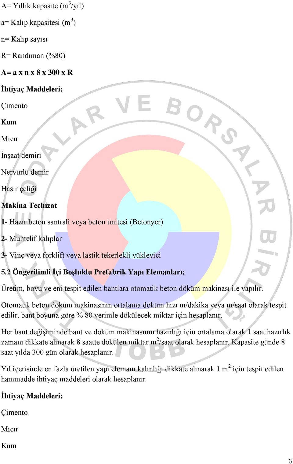 Otomatik beton döküm makinasının ortalama döküm hızı m/dakika veya m/saat olarak tespit edilir. bant boyuna göre % 80 verimle dökülecek miktar için hesaplanır.