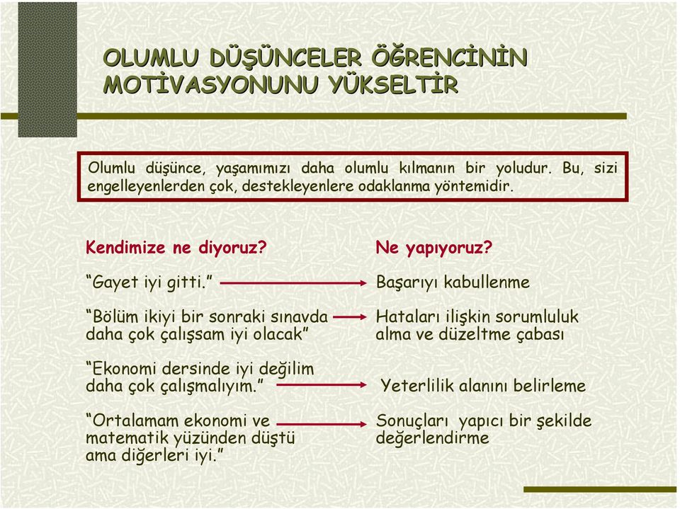 Bölüm ikiyi bir sonraki sınavda daha çok çalışsam iyi olacak Ekonomi dersinde iyi değilim daha çok çalışmalıyım.