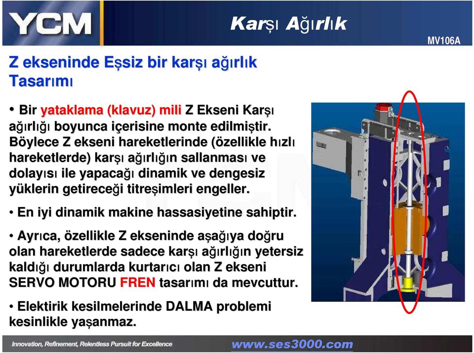 getireceği i titreşimleri imleri engeller. En iyi dinamik makine hassasiyetine sahiptir.