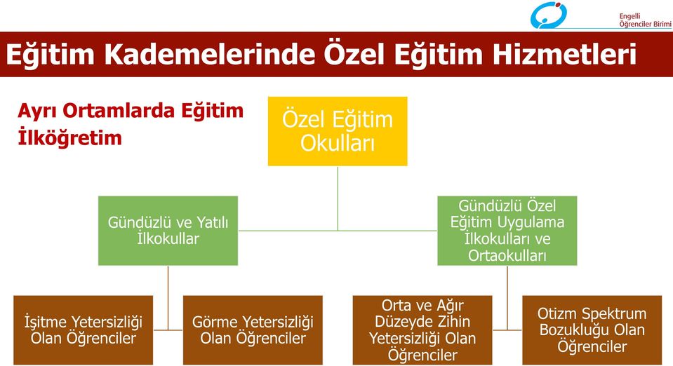 ve Ortaokulları İşitme Yetersizliği Olan Öğrenciler Görme Yetersizliği Olan Öğrenciler