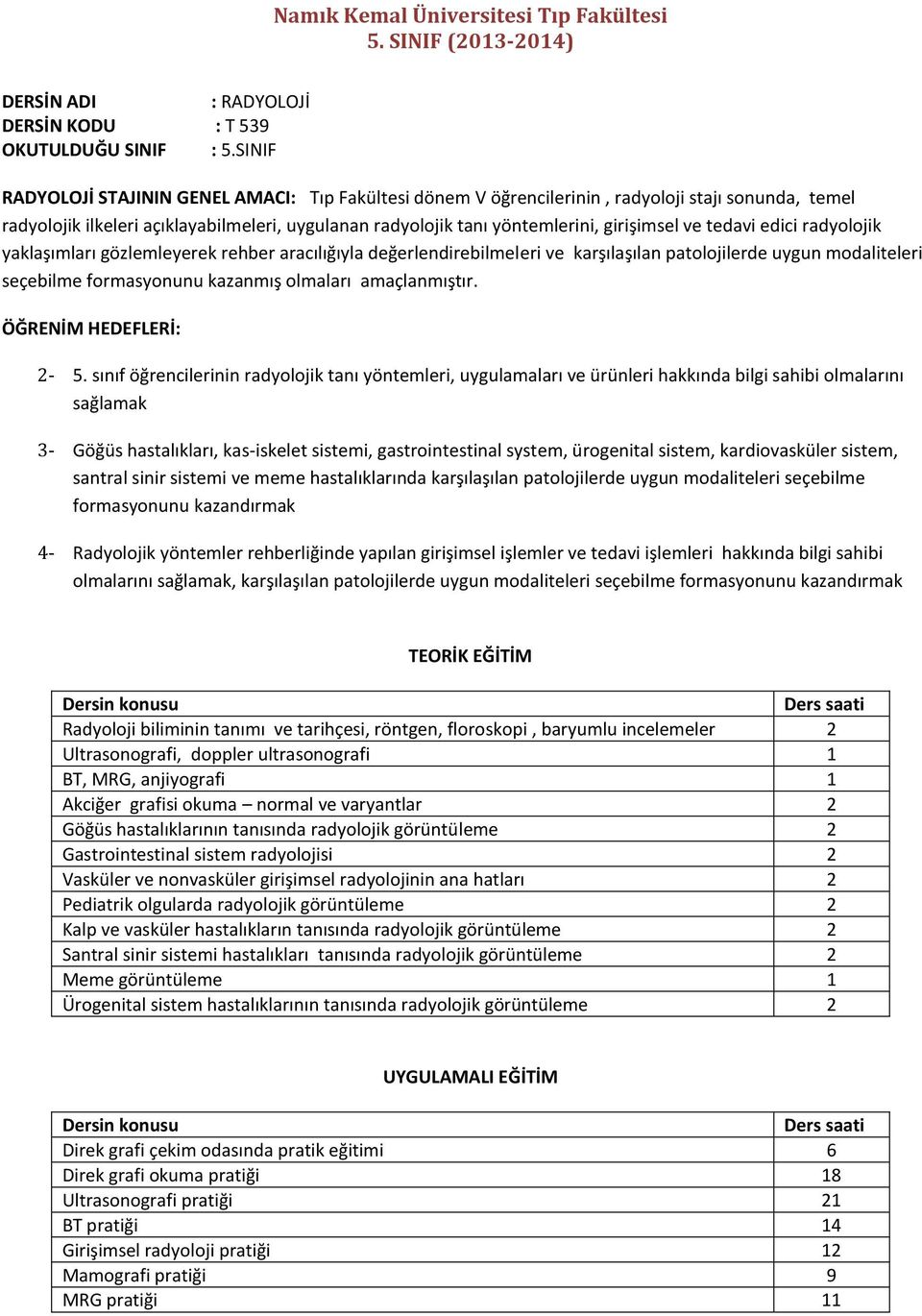 tedavi edici radyolojik yaklaşımları gözlemleyerek rehber aracılığıyla değerlendirebilmeleri ve karşılaşılan patolojilerde uygun modaliteleri seçebilme formasyonunu kazanmış olmaları amaçlanmıştır.