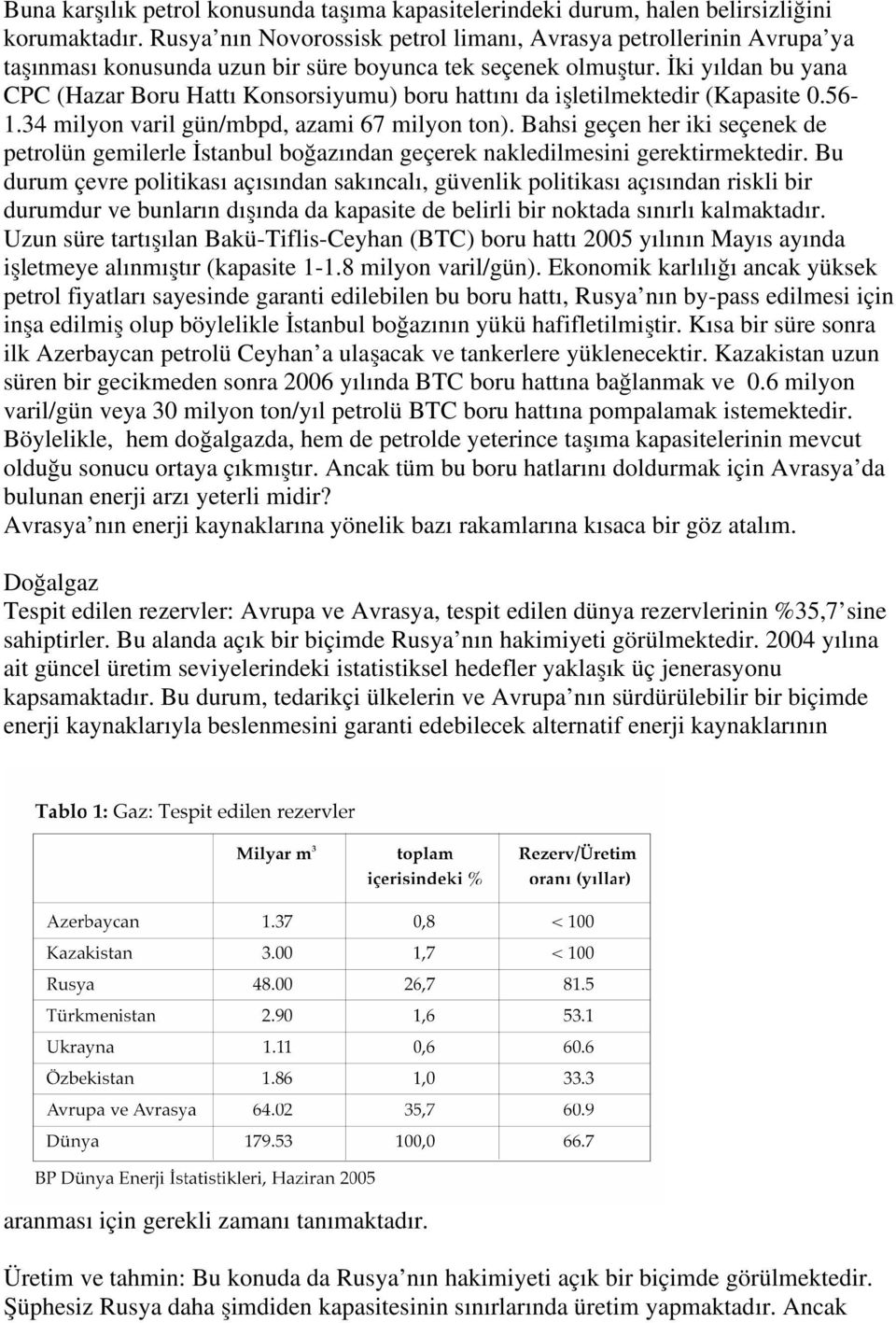 İki yıldan bu yana CPC (Hazar Boru Hattı Konsorsiyumu) boru hattını da işletilmektedir (Kapasite 0.56-1.34 milyon varil gün/mbpd, azami 67 milyon ton).