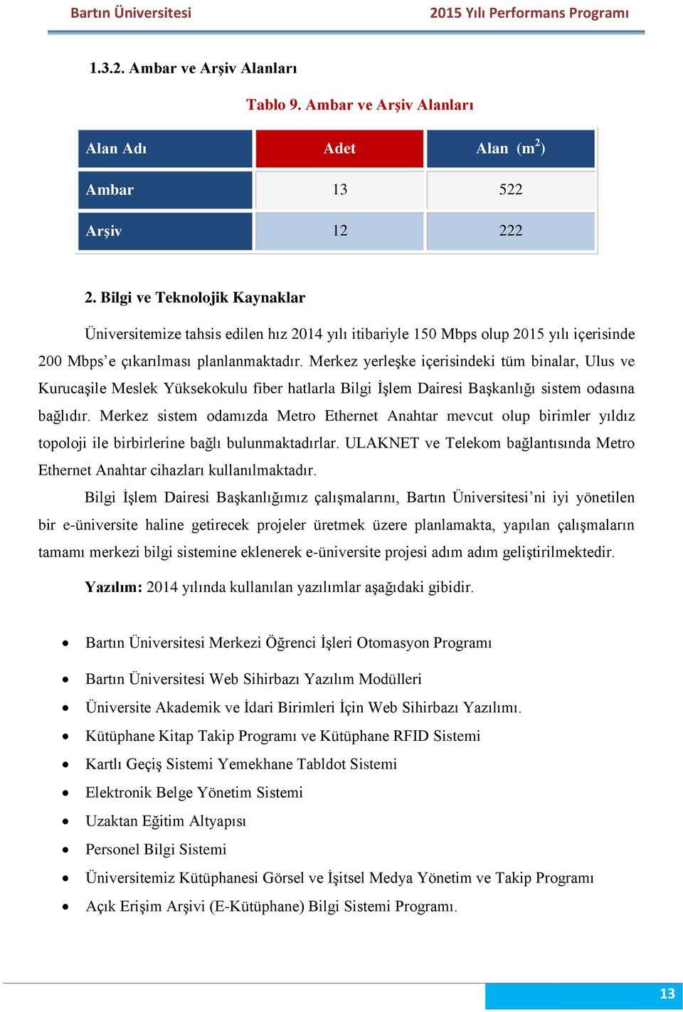 Merkez yerleşke içerisindeki tüm binalar, Ulus ve Kurucaşile Meslek Yüksekokulu fiber hatlarla Bilgi İşlem Dairesi Başkanlığı sistem odasına bağlıdır.