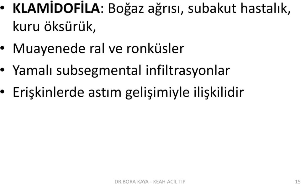 subsegmental infiltrasyonlar Erişkinlerde astım