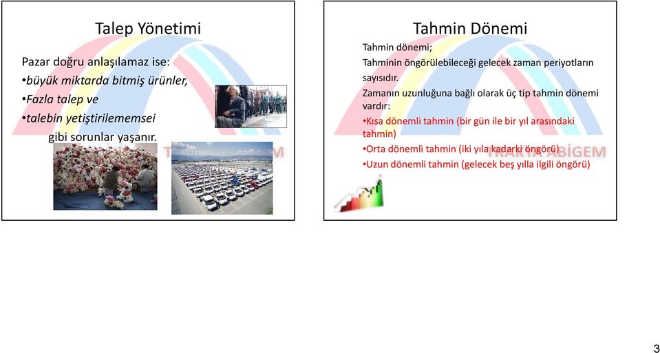 Tahmin Dönemi Tahmin dönemi; Tahminin öngörülebileceği gelecek zaman periyotların sayısıdır.