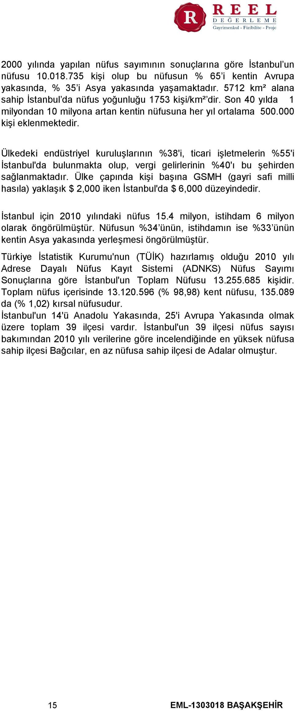 Ülkedeki endüstriyel kuruluşlarının %38'i, ticari işletmelerin %55'i İstanbul'da bulunmakta olup, vergi gelirlerinin %40'ı bu şehirden sağlanmaktadır.