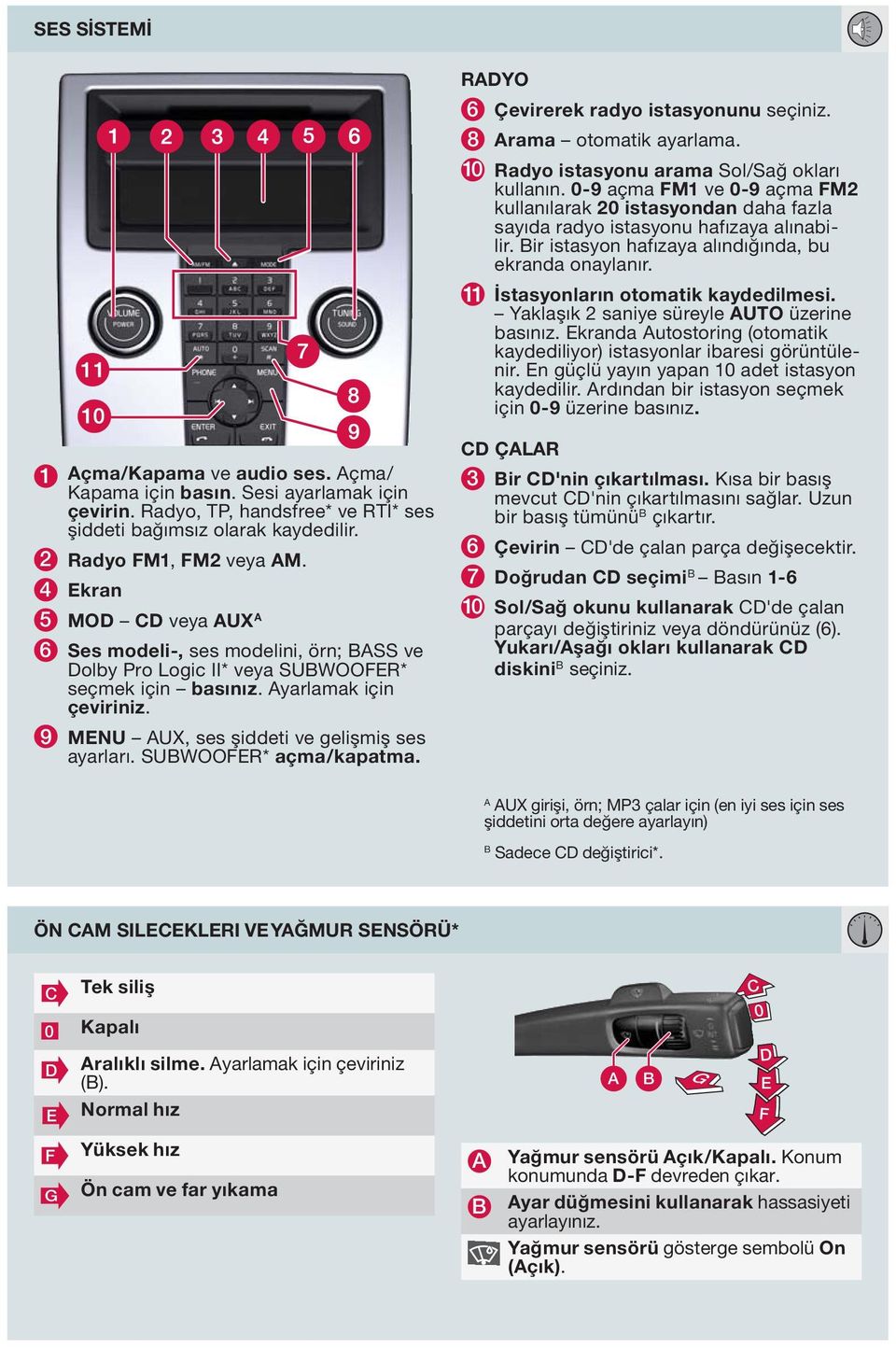 İstasyonların otomatik kaydedilmesi. Yaklaşık 2 saniye süreyle UTO üzerine basınız. Ekranda utostoring (otomatik kaydediliyor) istasyonlar ibaresi görüntülenir.