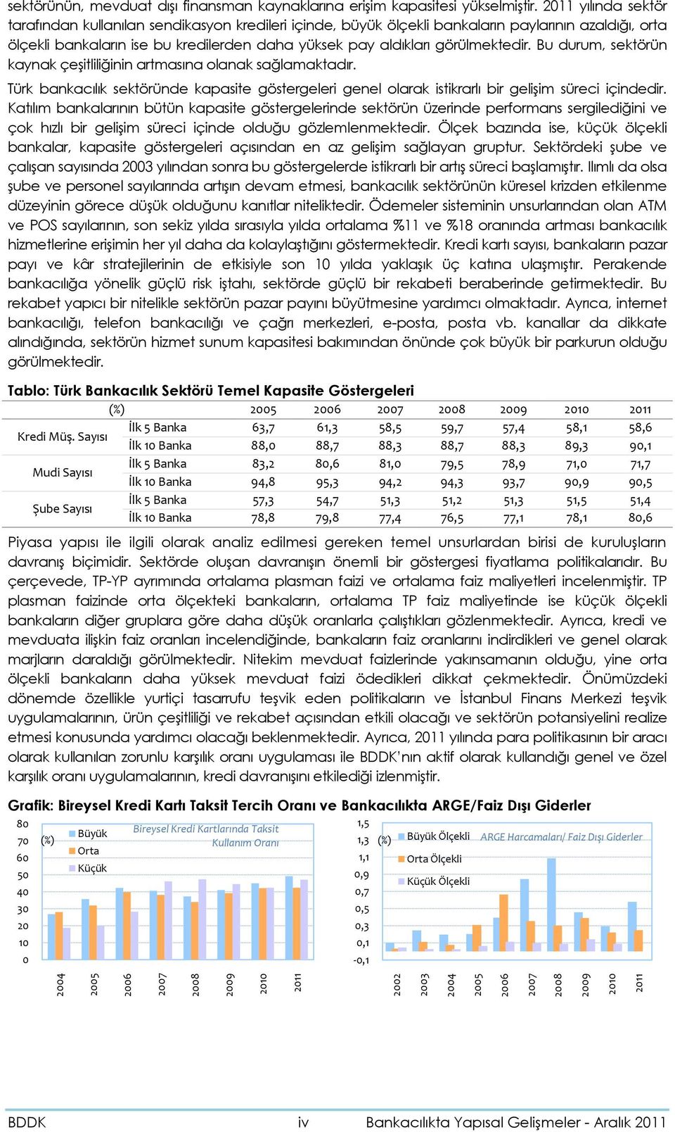 Bu durum, sektörün kaynak çeşitliliğinin artmasına olanak sağlamaktadır. Türk bankacılık sektöründe kapasite göstergeleri genel olarak istikrarlı bir gelişim süreci içindedir.