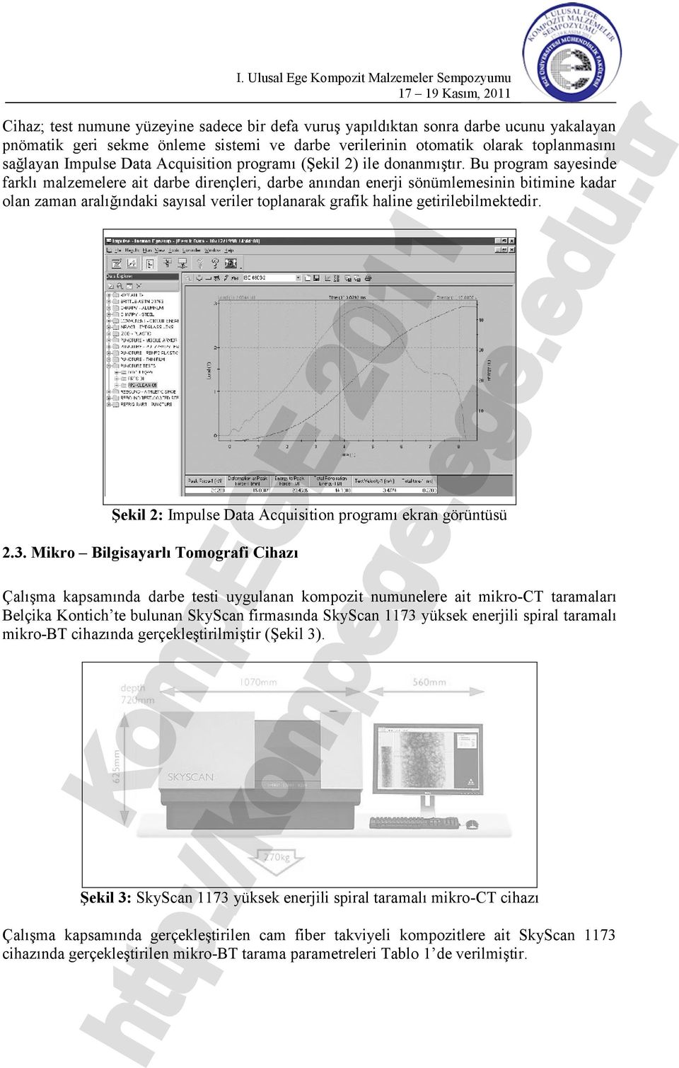 Bu program sayesinde farklı malzemelere ait darbe dirençleri, darbe anından enerji sönümlemesinin bitimine kadar olan zaman aralığındaki sayısal veriler toplanarak grafik haline getirilebilmektedir.