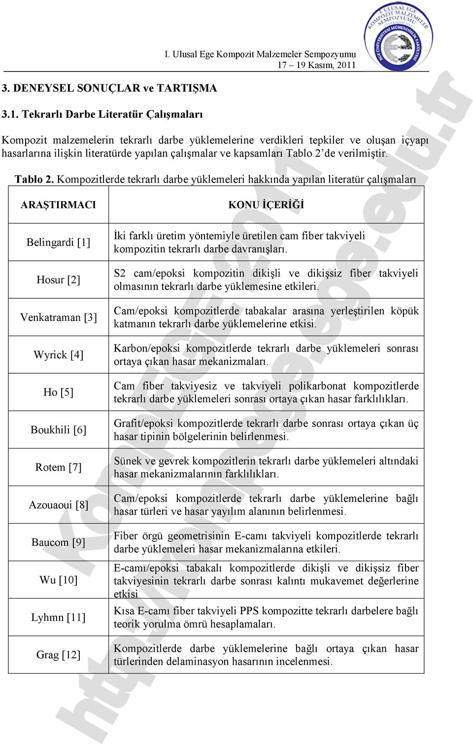 Tablo 2 de verilmiştir. Tablo 2.