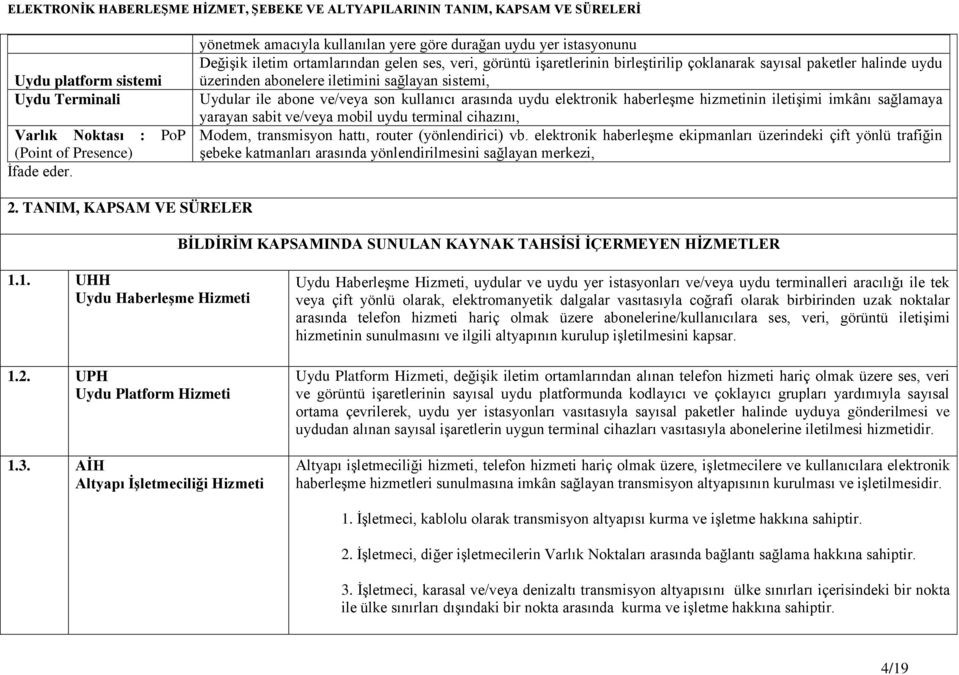 üzerinden abonelere iletimini sağlayan sistemi, Uydular ile abone ve/veya son kullanıcı arasında uydu elektronik haberleşme hizmetinin iletişimi imkânı sağlamaya yarayan sabit ve/veya mobil uydu