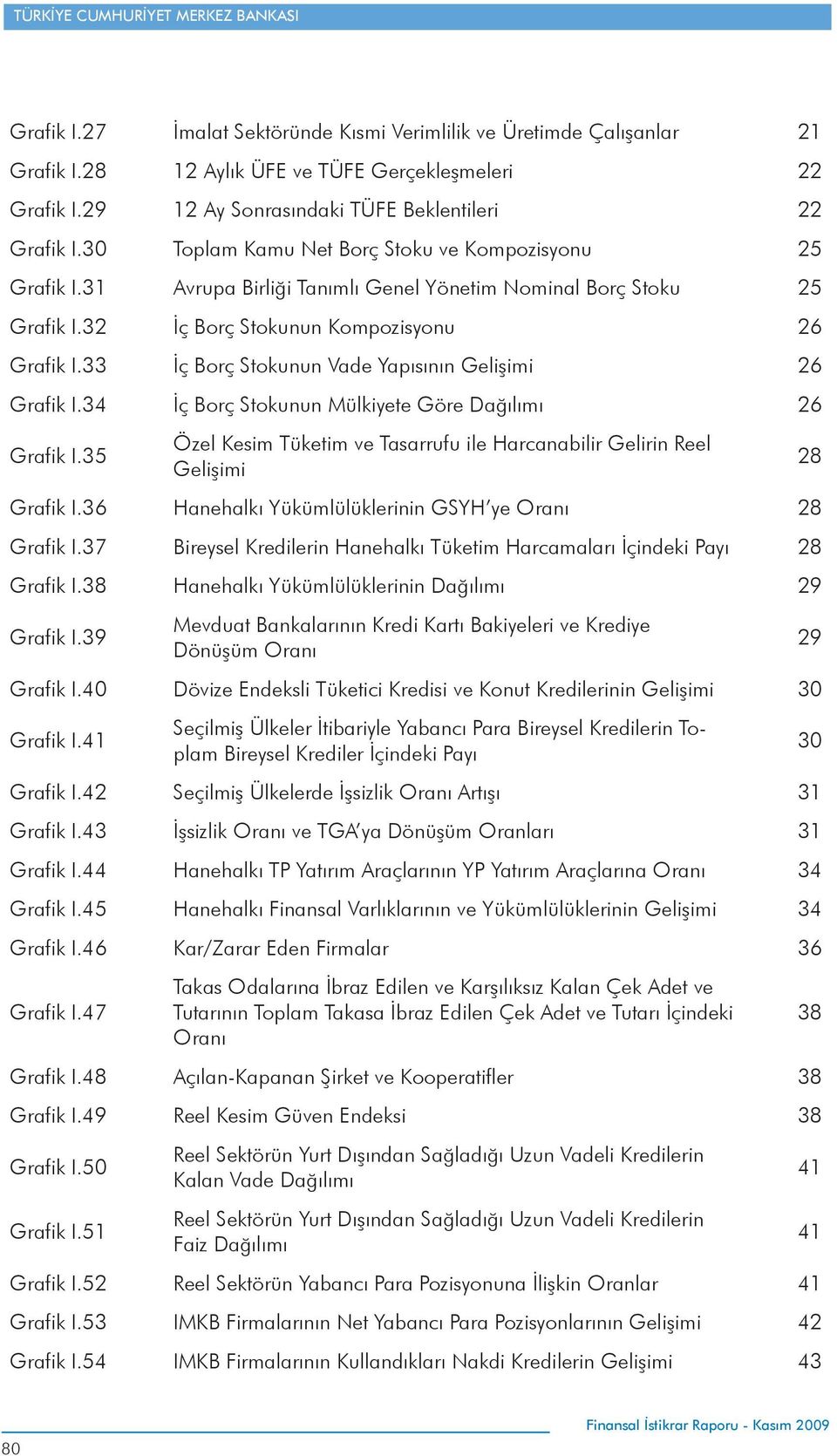 33 İç Borç Stokunun Vade Yapısının Gelişimi 26 Grafik I.34 İç Borç Stokunun Mülkiyete Göre Dağılımı 26 Grafik I.35 Özel Kesim Tüketim ve Tasarrufu ile Harcanabilir Gelirin Reel Gelişimi Grafik I.