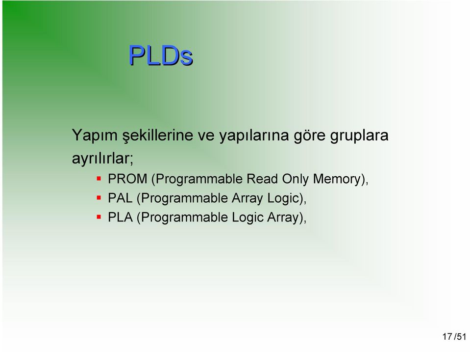 Read Only Memory), PAL (Programmable Array