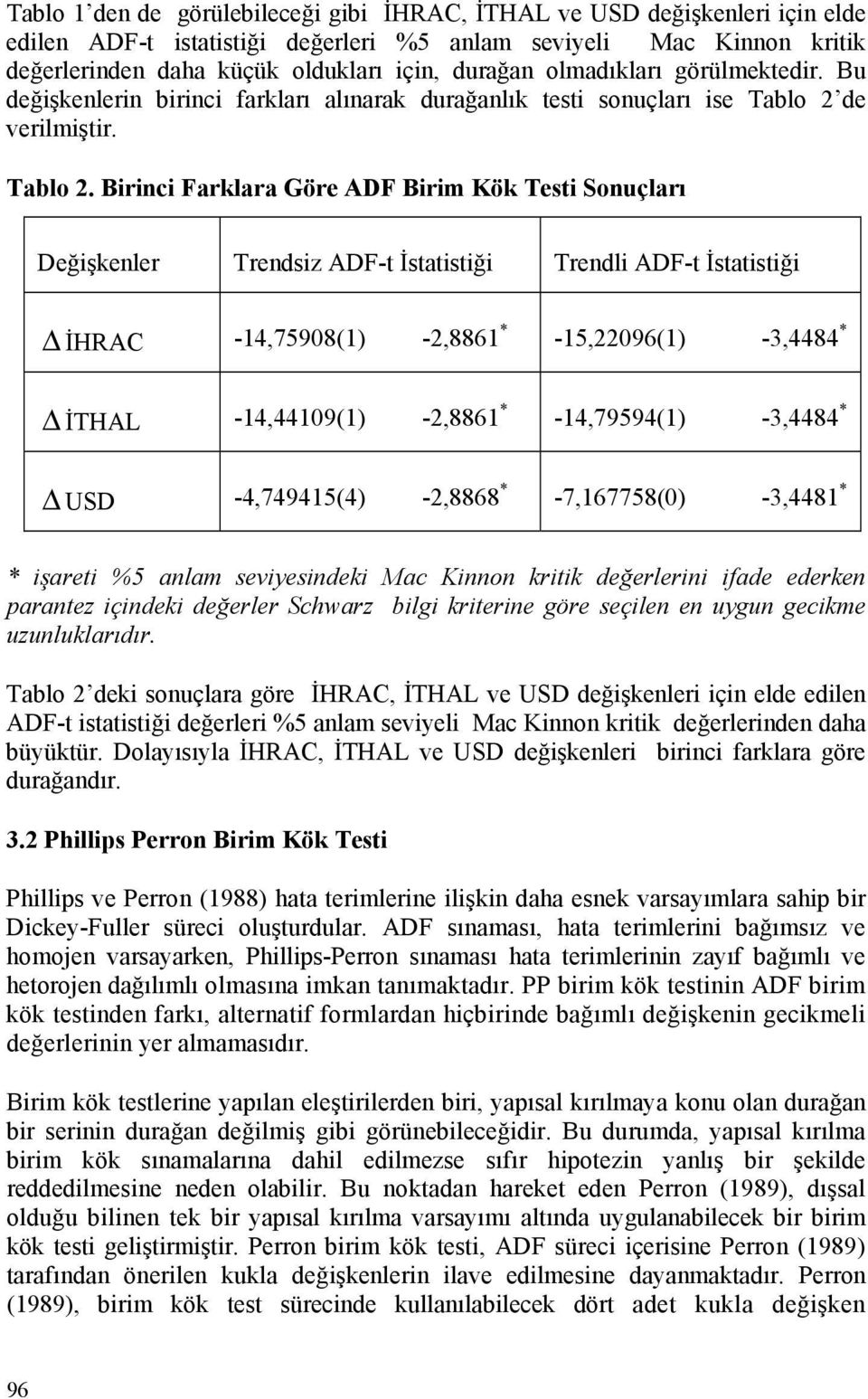 de verlmşr. Tablo 2.