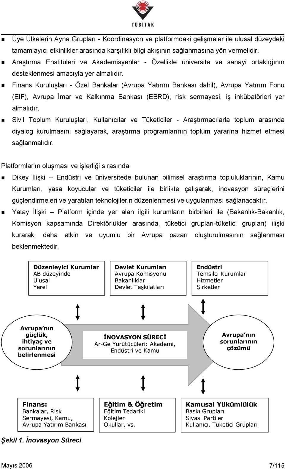 Finans Kuruluşları - Özel Bankalar (Avrupa Yatırım Bankası dahil), Avrupa Yatırım Fonu (EIF), Avrupa İmar ve Kalkınma Bankası (EBRD), risk sermayesi, iş inkübatörleri yer almalıdır.