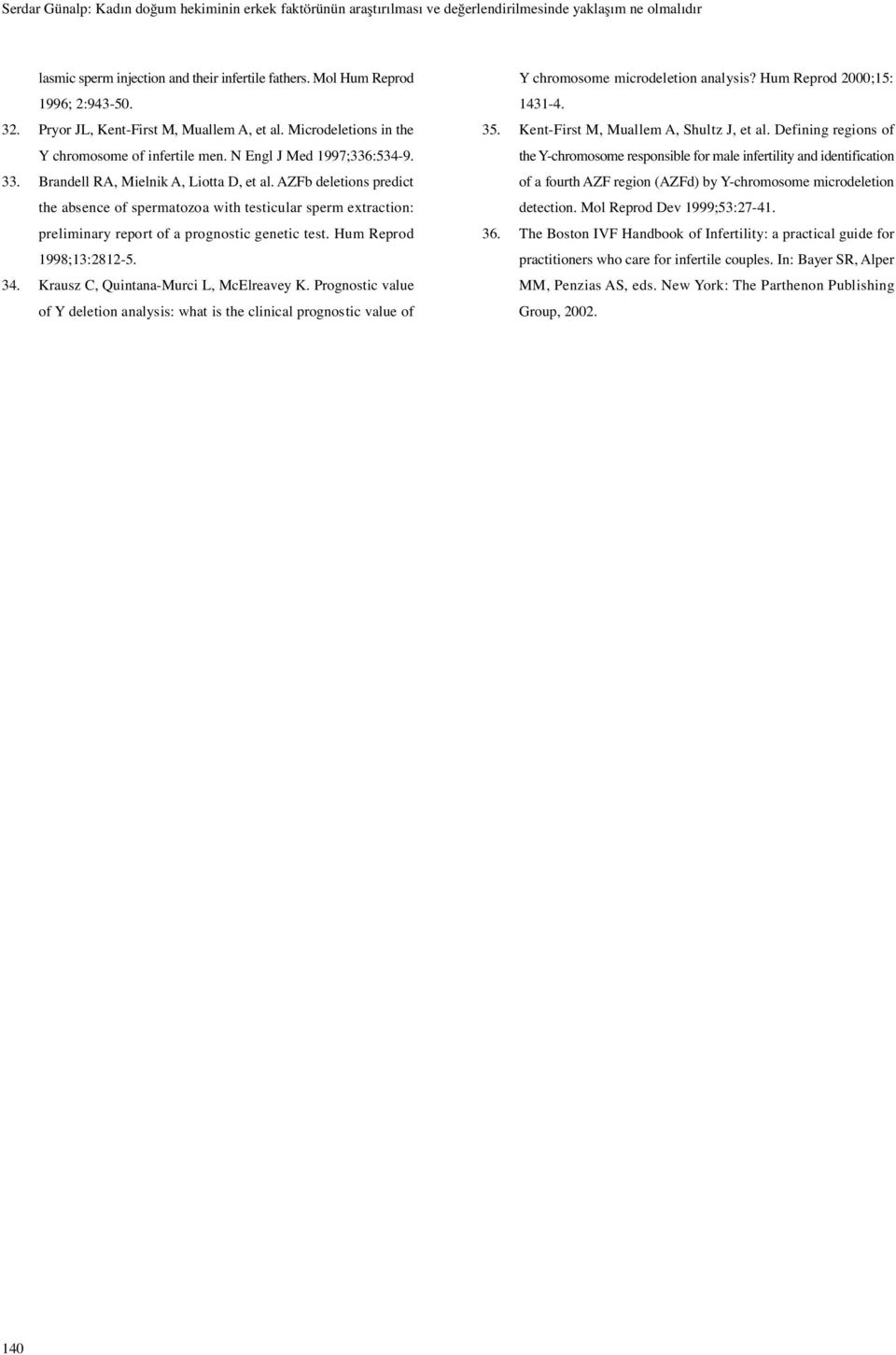 AZFb deletions predict the absence of spermatozoa with testicular sperm extraction: preliminary report of a prognostic genetic test. Hum Reprod 1998;13:2812-5. 34.