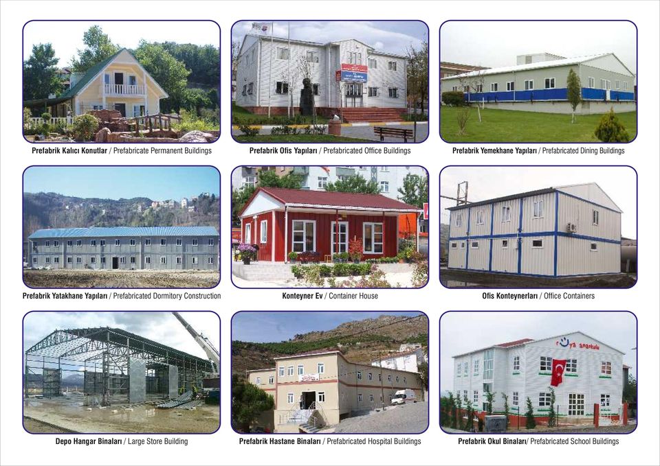 Construction Konteyner Ev / Container House Ofis Konteynerları / Office Containers Depo Hangar Binaları / Large Store