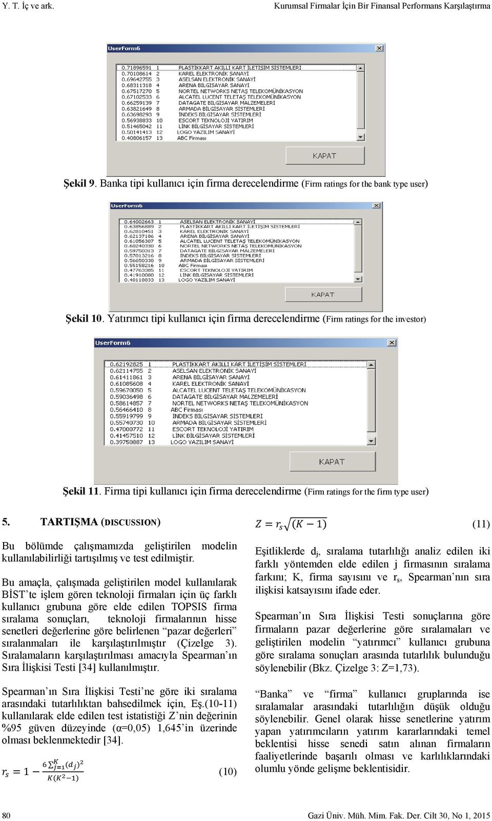 TARTIŞMA (DISCUSSION) Bu bölümde çalışmamızda gelştrlen modeln kullanılablrlğ tartışılmış ve test edlmştr.