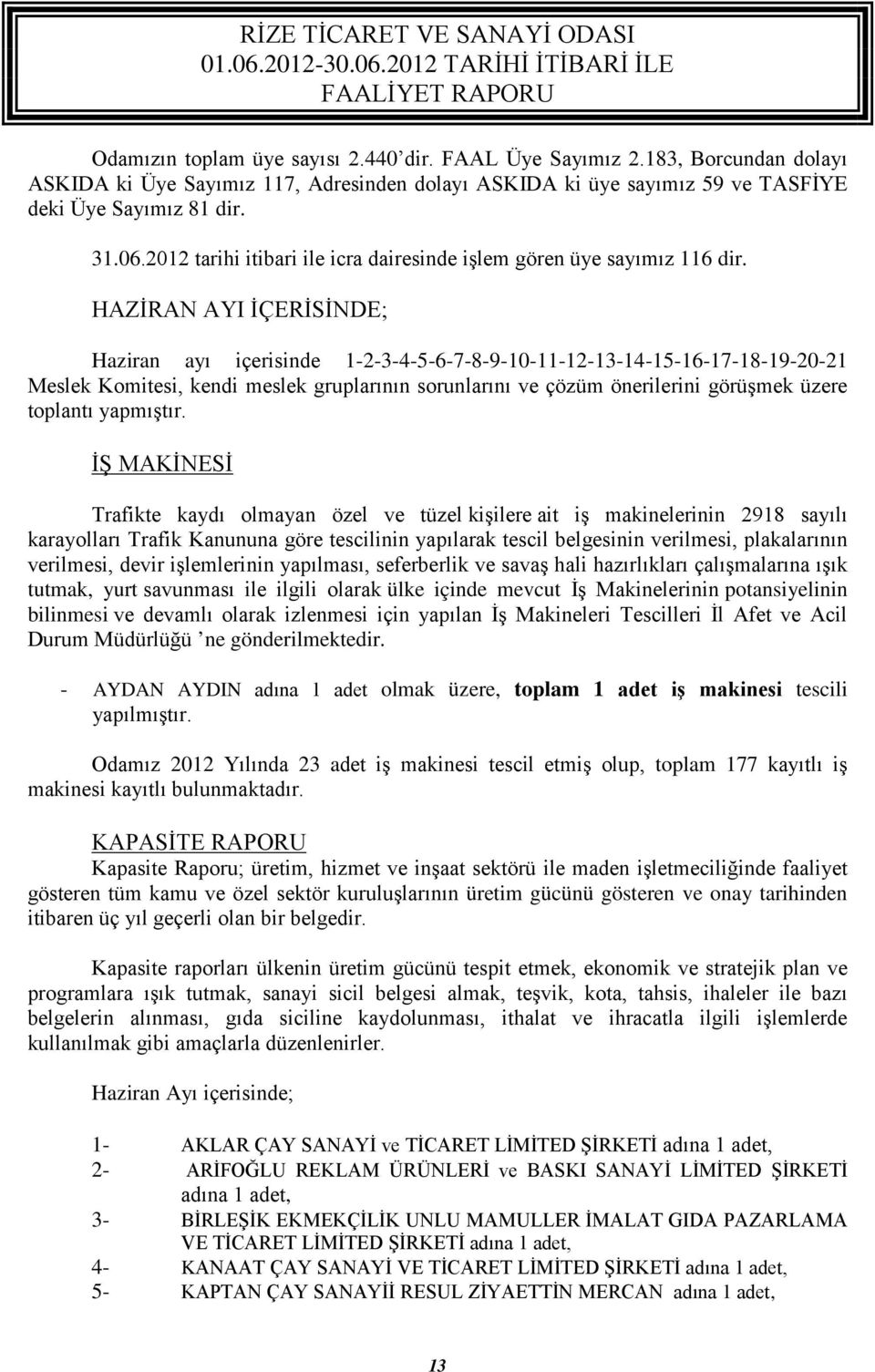 HAZİRAN AYI İÇERİSİNDE; Haziran ayı içerisinde 1-2-3-4-5-6-7-8-9-10-11-12-13-14-15-16-17-18-19-20-21 Meslek Komitesi, kendi meslek gruplarının sorunlarını ve çözüm önerilerini görüşmek üzere toplantı