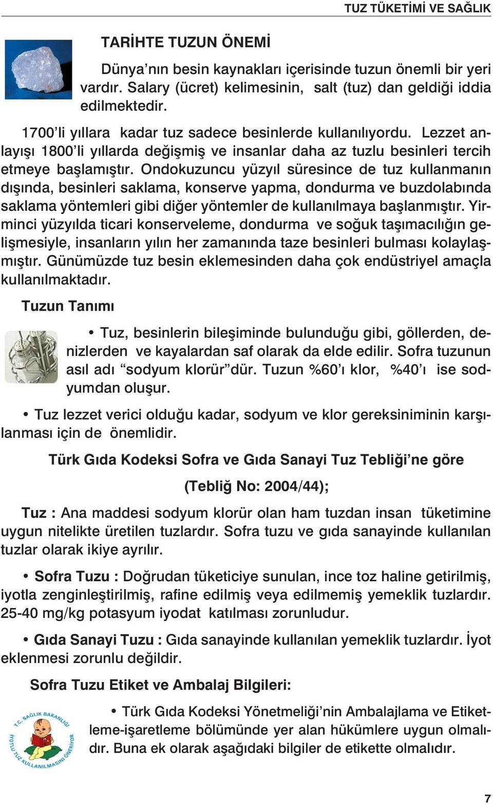 Ondokuzuncu yüzyıl süresince de tuz kullanmanın dışında, besinleri saklama, konserve yapma, dondurma ve buzdolabında saklama yöntemleri gibi diğer yöntemler de kullanılmaya başlanmıştır.