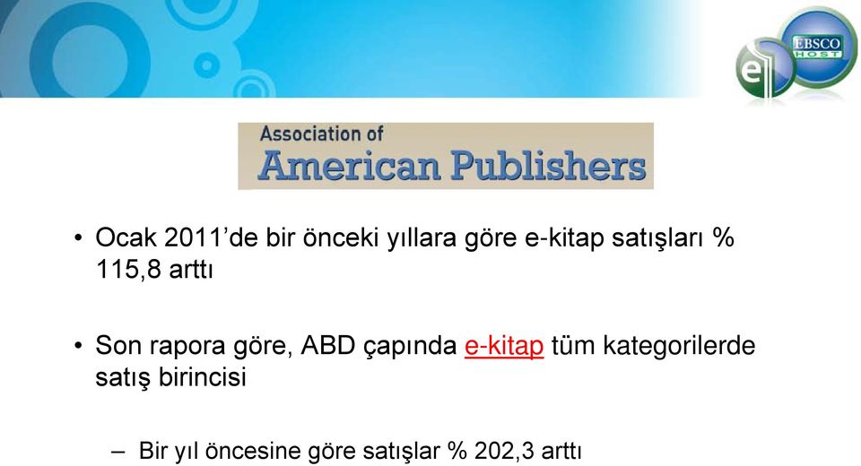 çapında e-kitap tüm kategorilerde satış