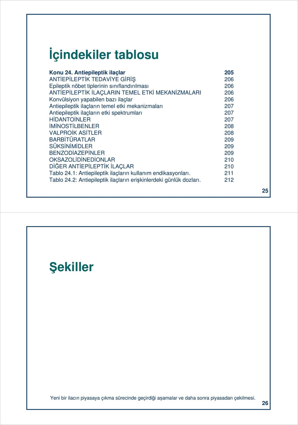 ilaçlar 206 Antiepileptik ilaçların temel etki mekanizmaları 207 Antiepileptik ilaçların etki spektrumları 207 HİDANTOİNLER 207 İMİNOSTİLBENLER 208 VALPROİK ASİTLER 208 BARBİTÜRATLAR 209