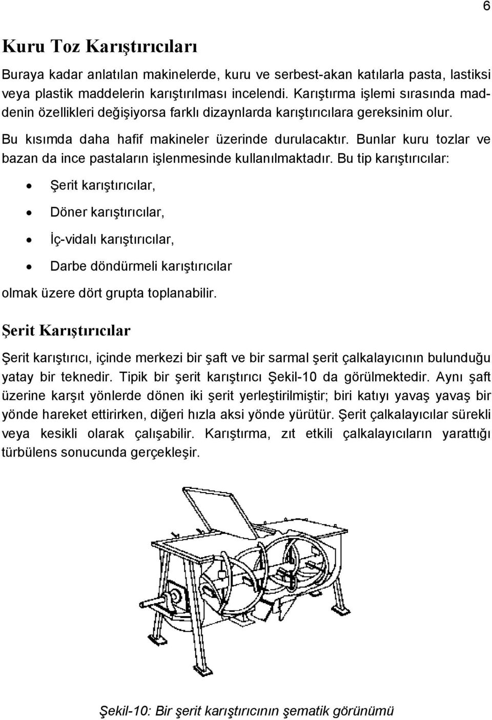 Bunlar kuru tozlar ve bazan da ince pastaların işlenmesinde kullanılmaktadır.